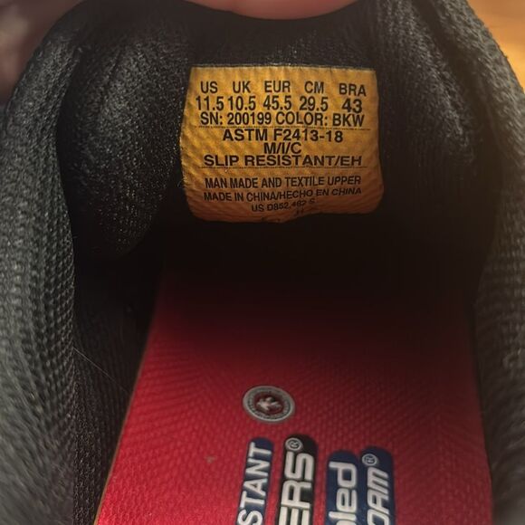 SKECHERS Work Jevion Safety Comp Toe Men's Shoes Black Blue 11.5 - Picture 8 of 13